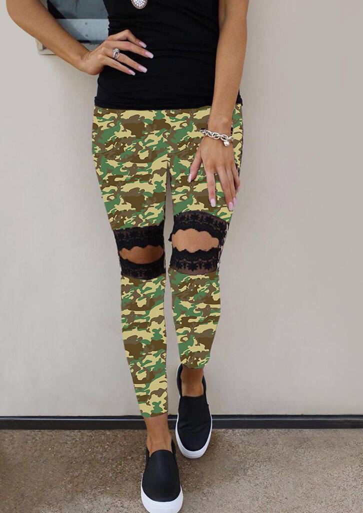 CAMO LACE KNEE FULL/DIPPED LACE CAPRI/SIDE LACE CAPRI