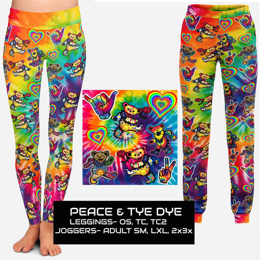 PEACE & TYE DYE LEGGINGS/JOGGERS