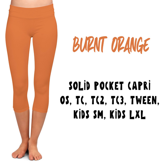 SPC RUN-BURNT ORANGE- POCKET CAPRI- 2 OPTIONS