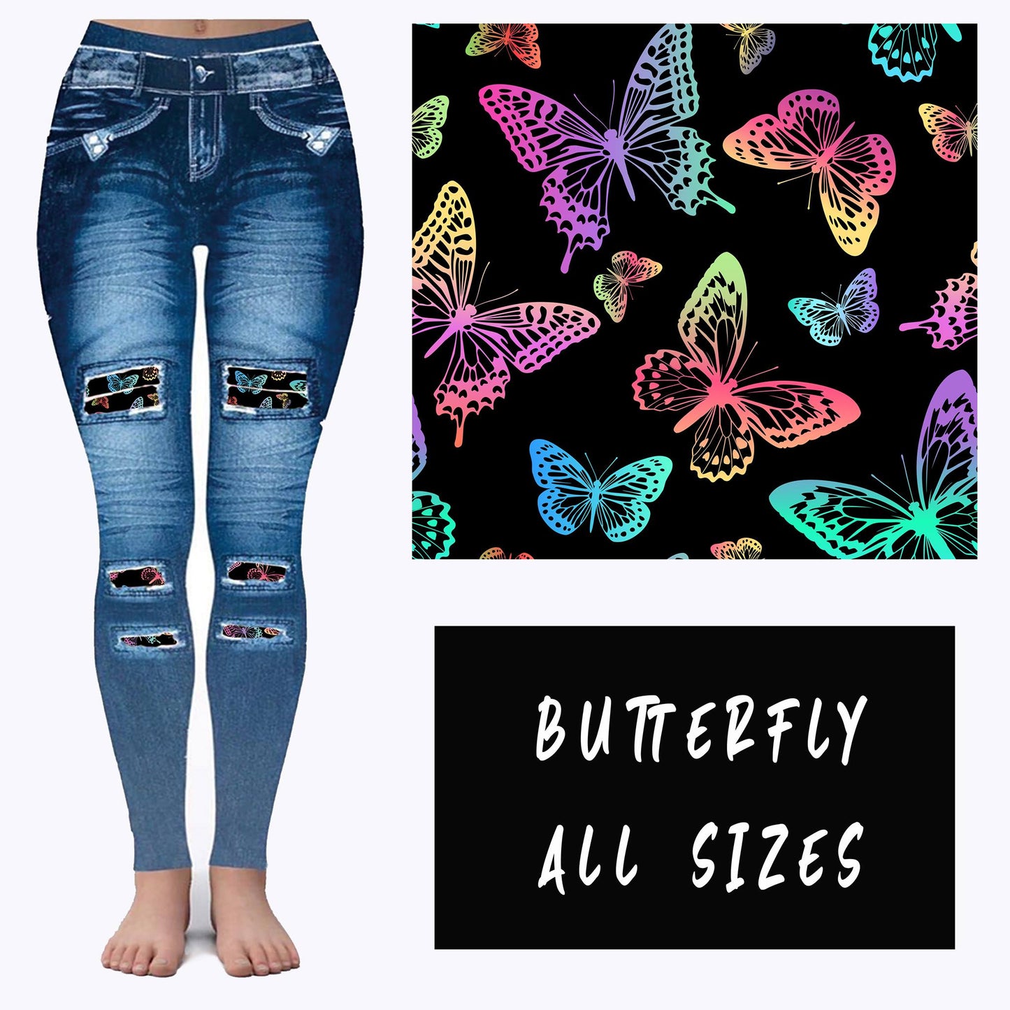 LEGGING JEAN RUN-BUTTERFLY (ACTIVE BACK POCKETS)