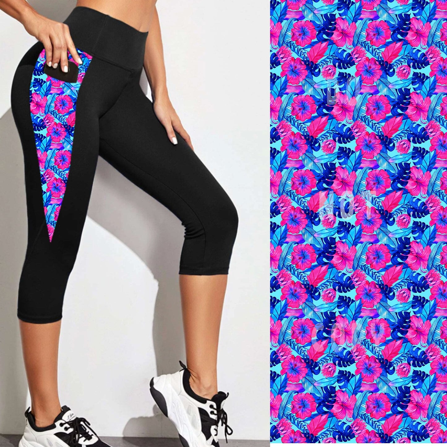 PATTERN POCKET CAPRI-NEON FLORAL