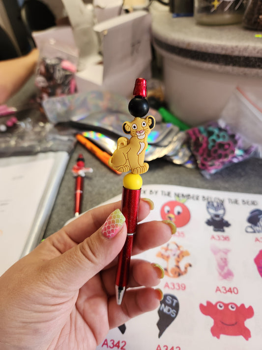 Young Lion Beaded Pen or Keychain