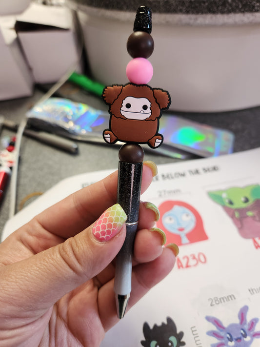 Brown Creature Silicone Beaded Pen or Keychain