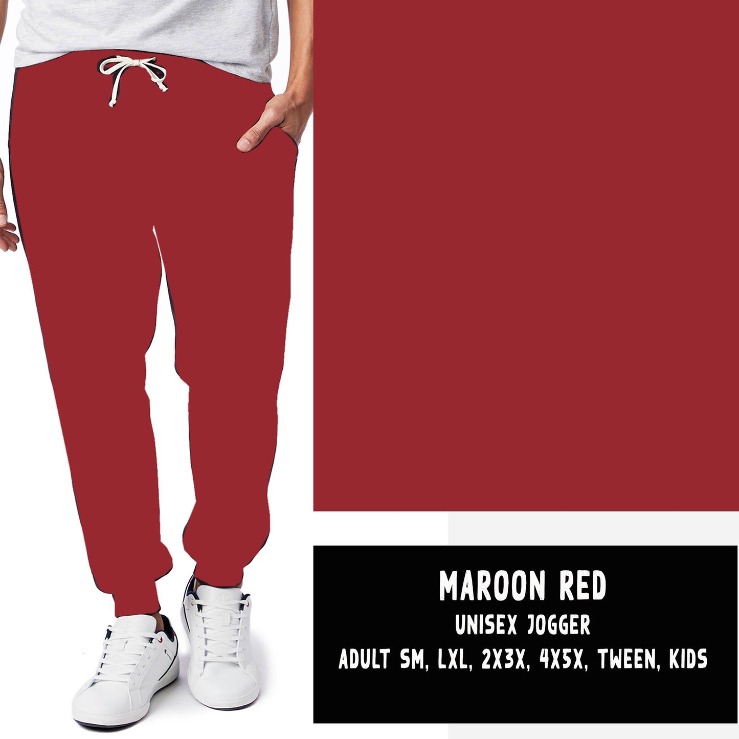 FALL SOLIDS RUN-MAROON JOGGERS