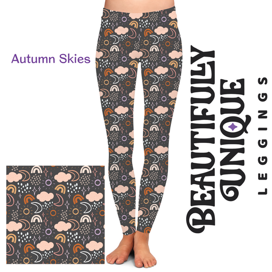 Pastel Autumn Skies (Semi-Exclusive) - High-quality Handcrafted Vibrant Leggings