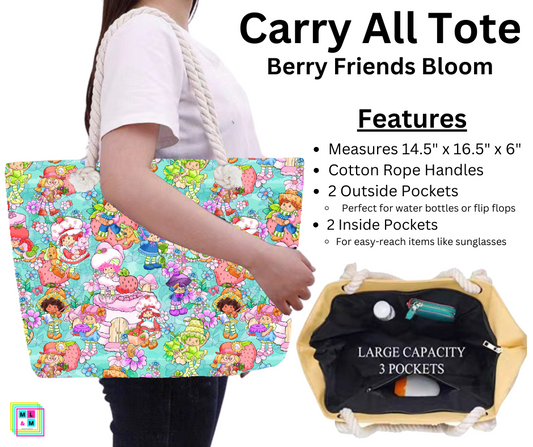 Berry Friends Bloom Carry All Tote w/ Zipper