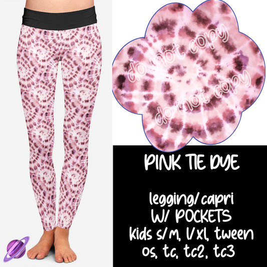 PINK TIE DYE - VALENTINE RUN 2- LEGGING