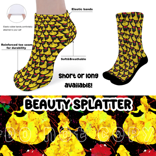 BEAUTY SPLATTER - CUSTOM PRINTED SOCKS ROUND 2