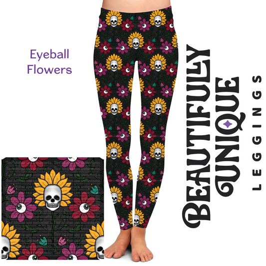 Eyeball Flowers (Exclusive) - High-quality Handcrafted Vibrant Leggings