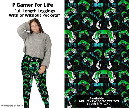 P Gamer For Life Full Length Leggings w/ Pockets