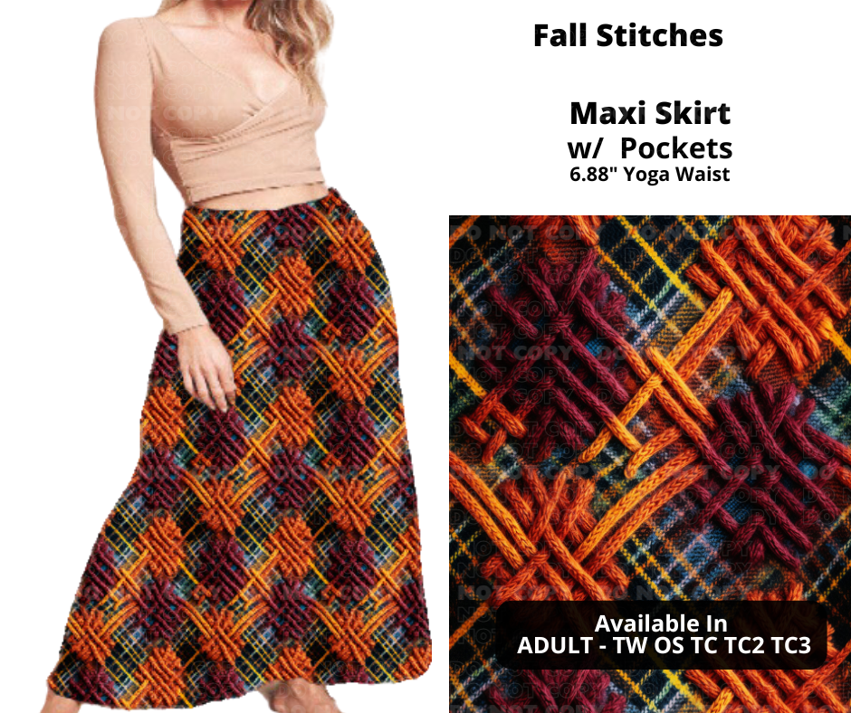 Fall Stitches Maxi Skirt