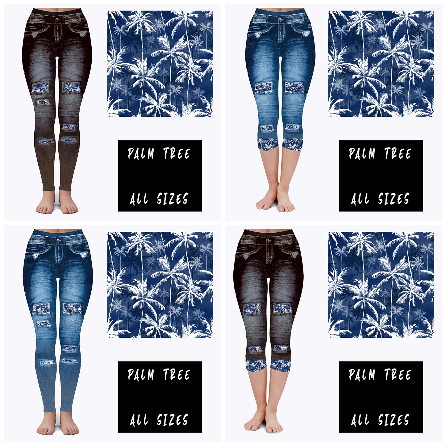 LEGGING JEAN RUN-PALM TREE (ACTIVE BACK POCKETS)