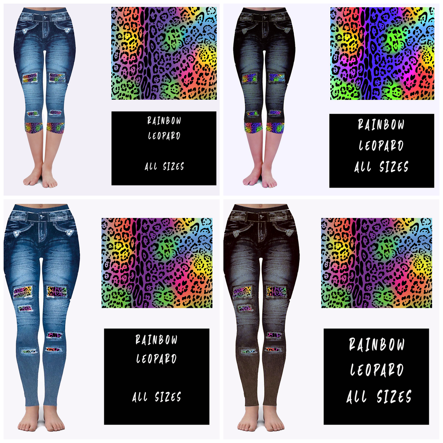 LEGGING JEAN RUN-RAINBOW LEOPARD (ACTIVE BACK POCKETS)