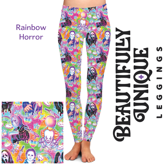 Rainbow Horror (Semi-Exclusive) - High-quality Handcrafted Vibrant Leggings