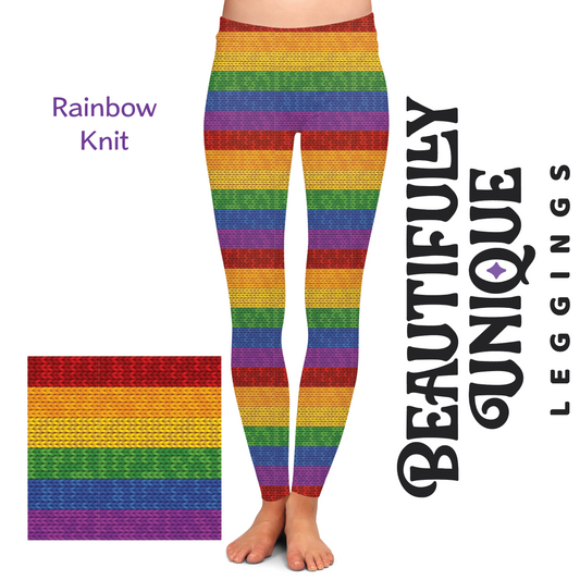 Rainbow Knit - High-quality Handcrafted Vibrant Leggings