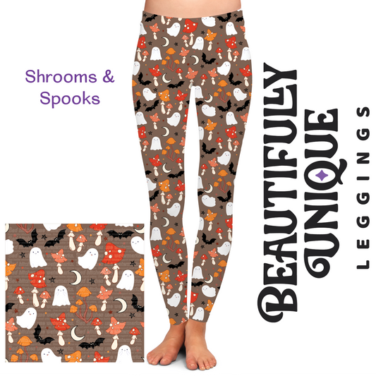 Shrooms & Spooks (Exclusive) - High-quality Handcrafted Vibrant Leggings