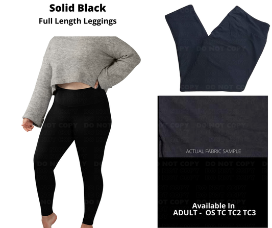 Solid Black Leggings No Pockets