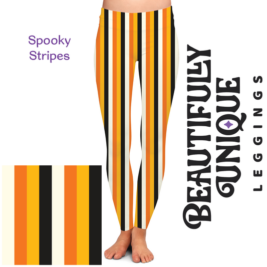 Spooky Stripes (Semi-Exclusive) - High-quality Handcrafted Vibrant Leggings