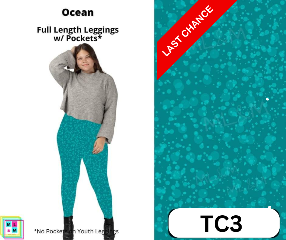 Ocean Full Length Leggings w/ Pockets