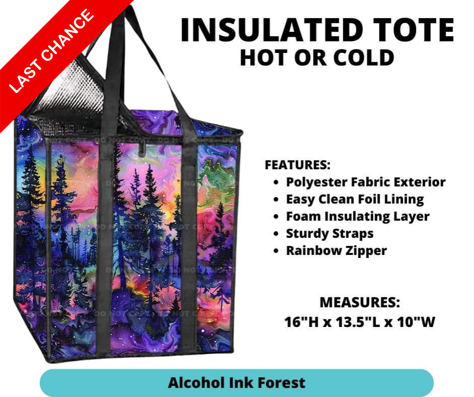 Alcohol Ink Forest Insulated Tote