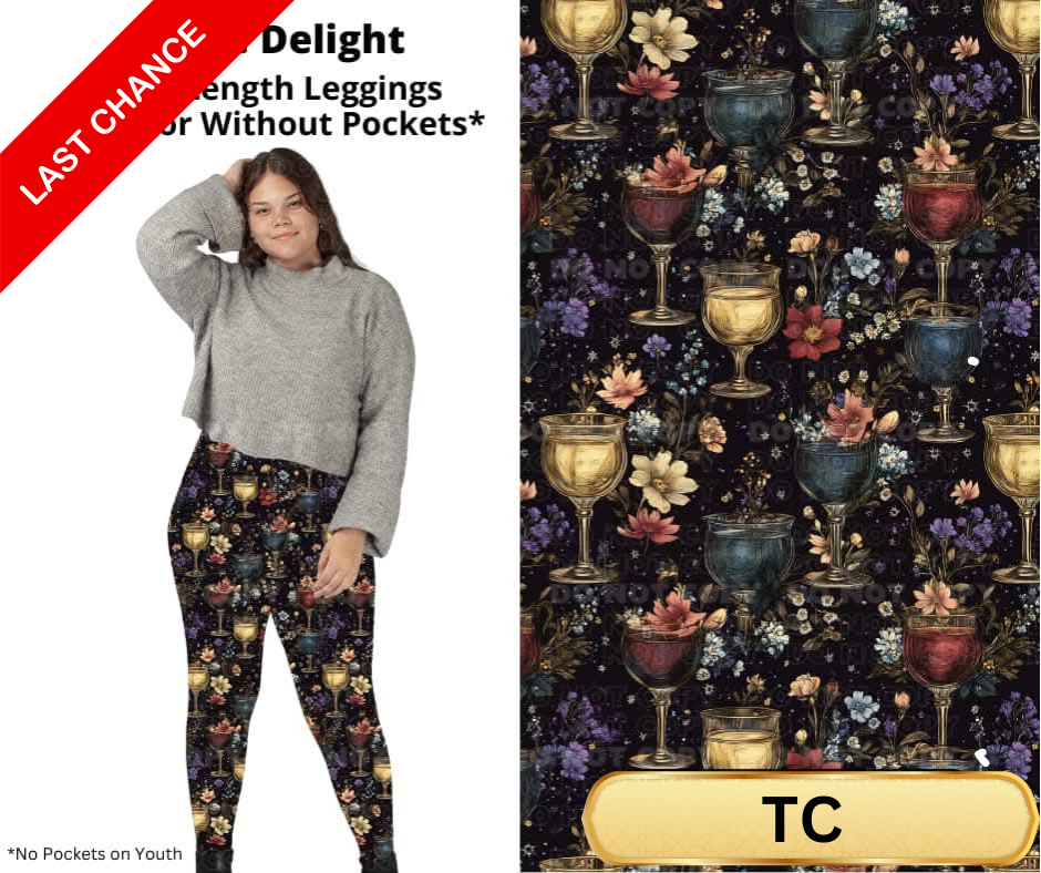 Wine Delight Full Length Leggings w/ Pockets