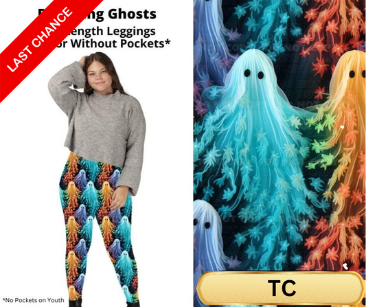 Blooming Ghosts Full Length Leggings w/ Pockets