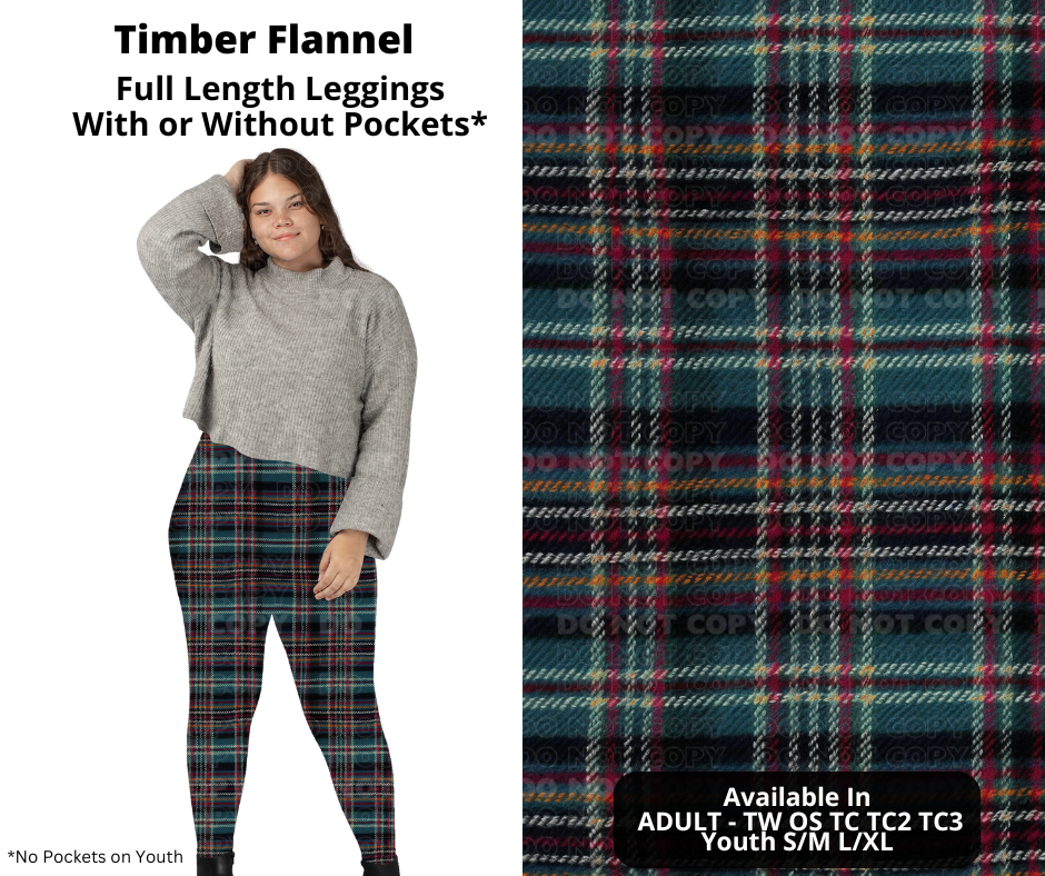 Timber Flannel Full Length Leggings w/ Pockets