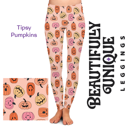 Tipsy Pumpkins (Semi-Exclusive) - High-quality Handcrafted Vibrant Leggings