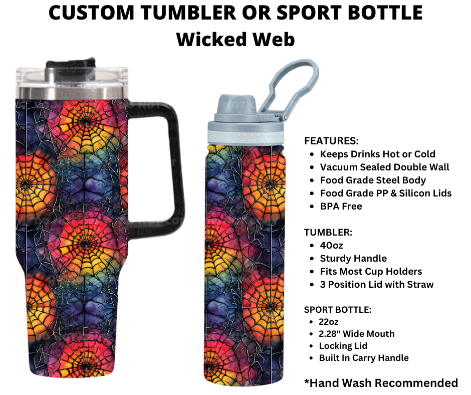 Wicked Web Custom Tumbler or Sport Bottle