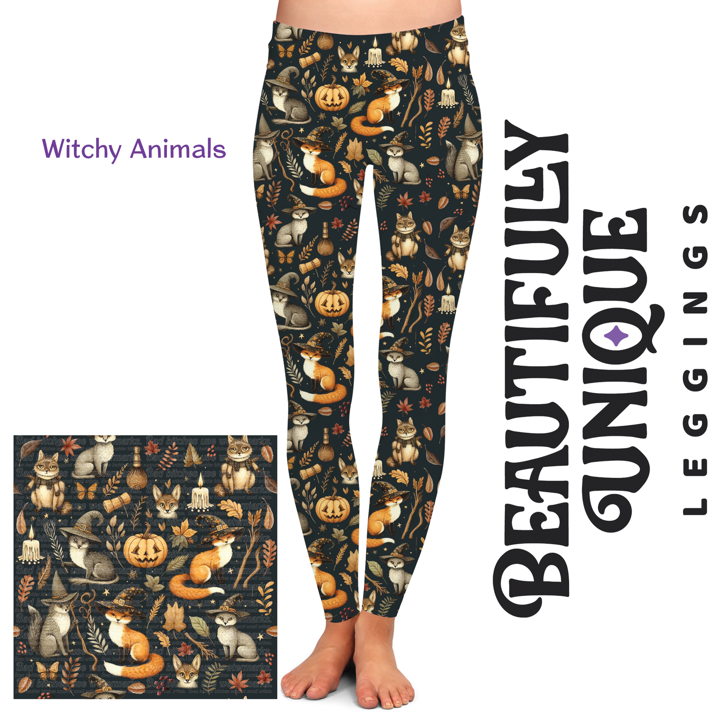 Witchy Animals (Exclusive) - High-quality Handcrafted Vibrant Leggings