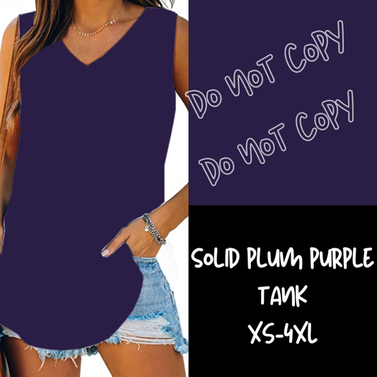 SOLID PLUM PURPLE -V-NECK TANK