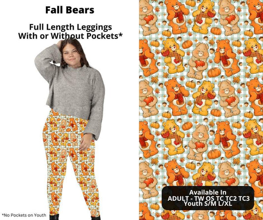 Fall Bears Full Length Leggings w/ Pockets