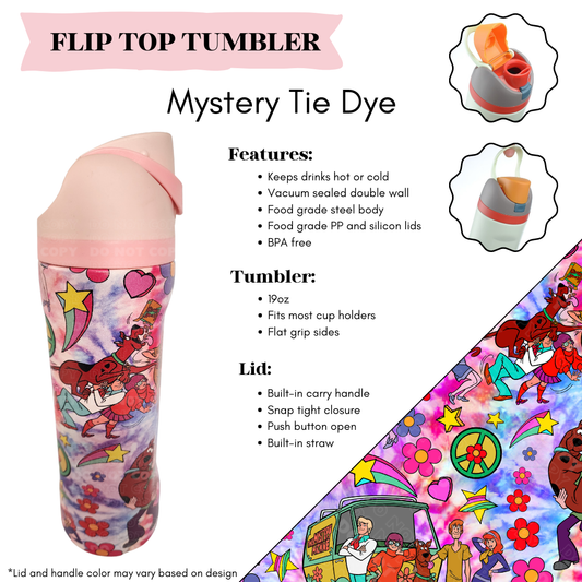 Mystery Tie Dye Flip Top Tumbler