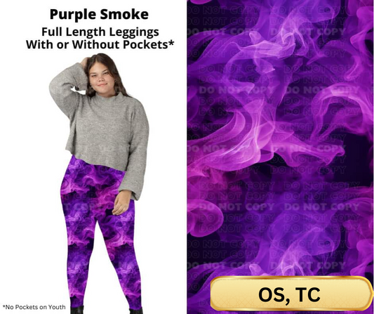 Purple Smoke Full Length Leggings w/ Pockets