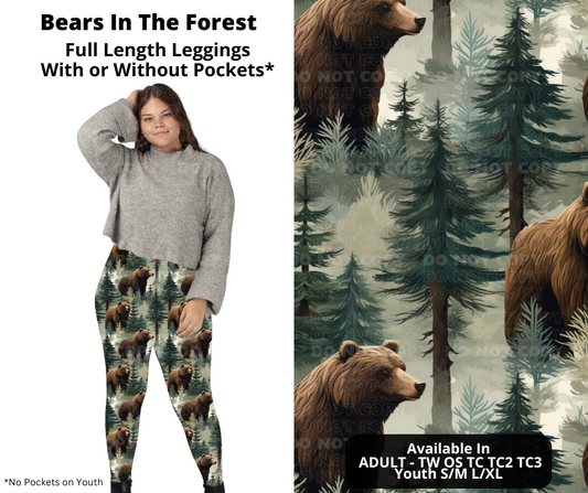 Bears In The Forest Full Length Leggings w/ Pockets