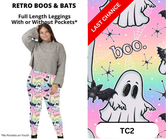 Retro Boos & Bats Full Length Leggings w/ Pockets