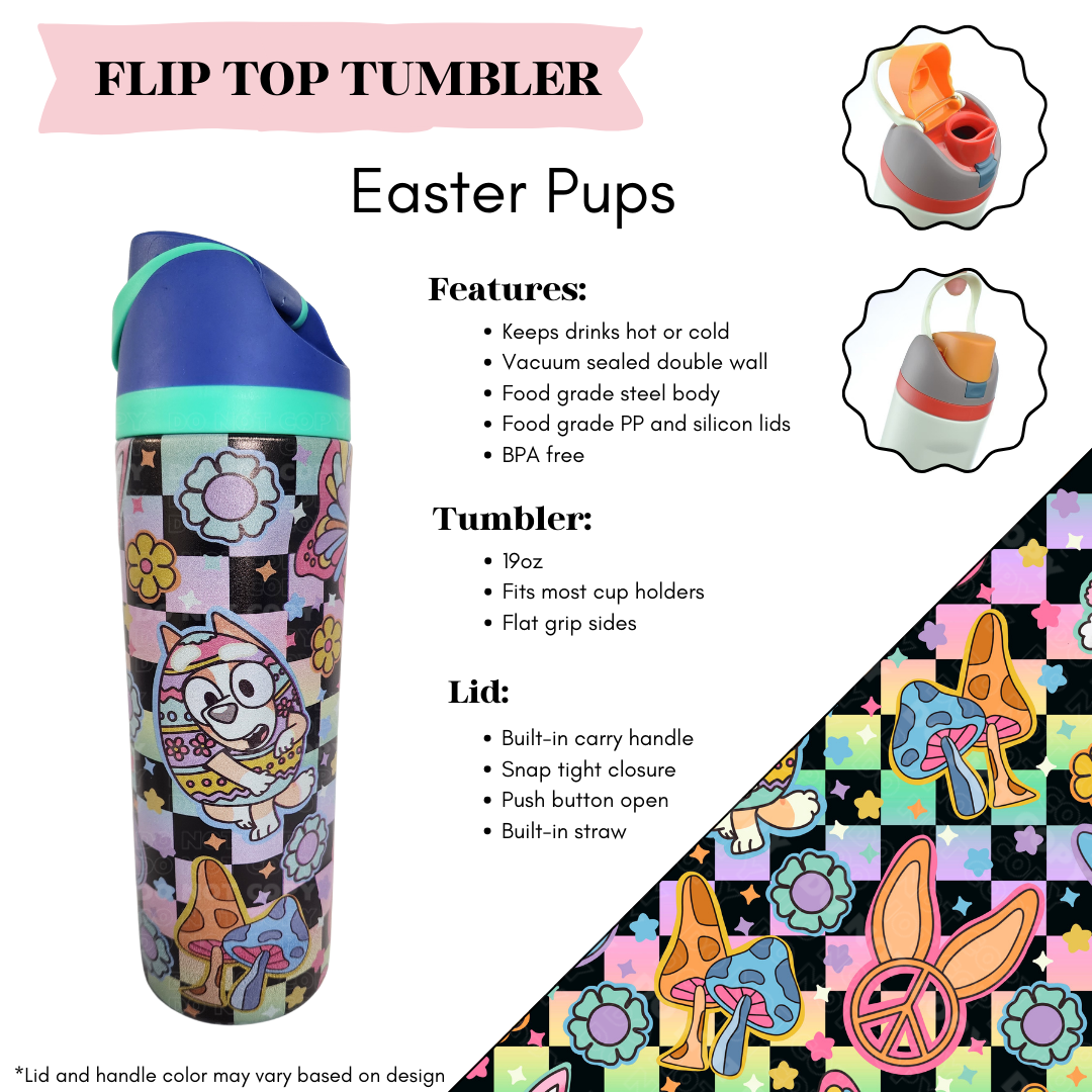 Easter Pups Flip Top Tumbler