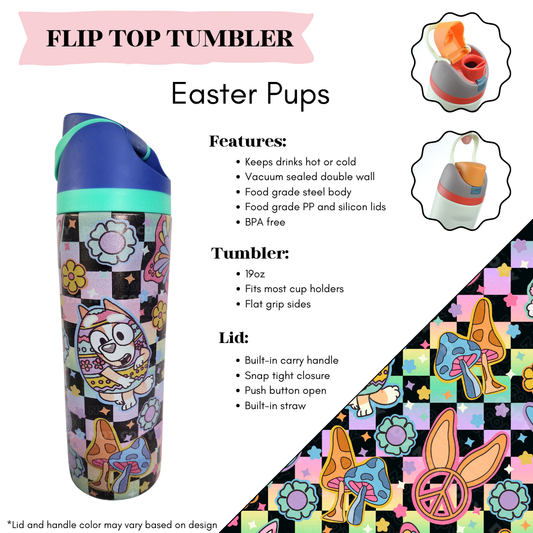 Easter Pups Flip Top Tumbler