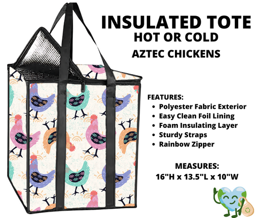 Aztec Chickens Insulated Tote