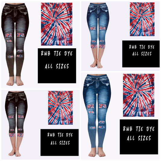 LEGGING JEAN RUN-RWB TIE DYE (ACTIVE BACK POCKETS)