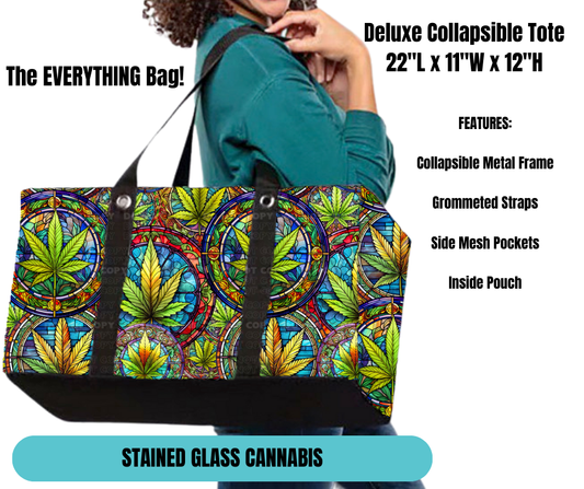 Stained Glass Cannabis Collapsible Tote